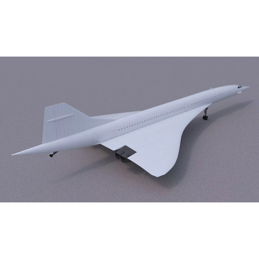 Concorde 3D Model – High Poly Aircraft with Multiple Templates, FBX - View 7