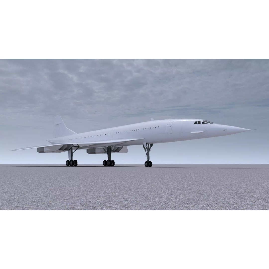 Concorde 3D Model – High Poly Aircraft with Multiple Templates, FBX - View 8