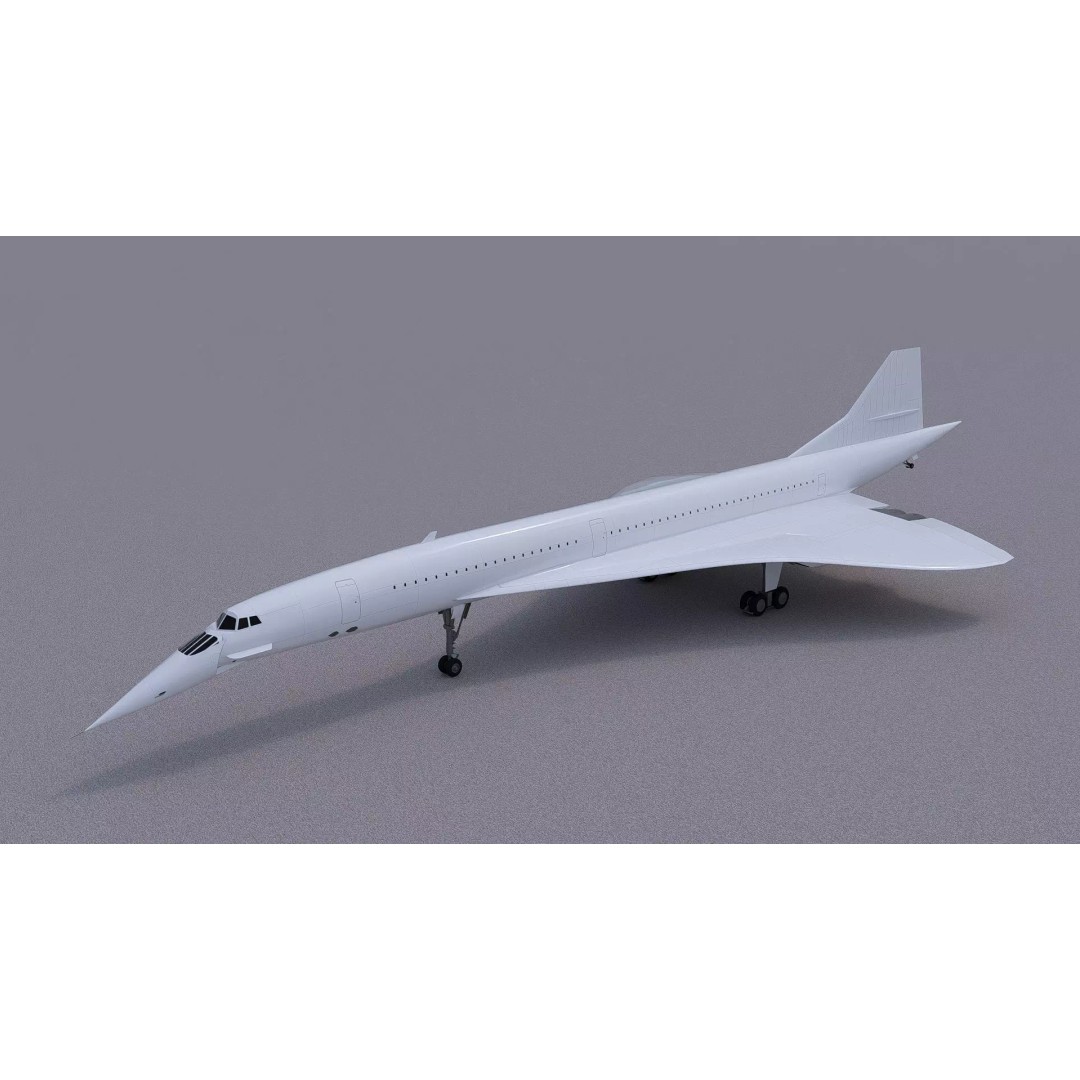 Concorde 3D Model – High Poly Aircraft with Multiple Templates, FBX - View 9