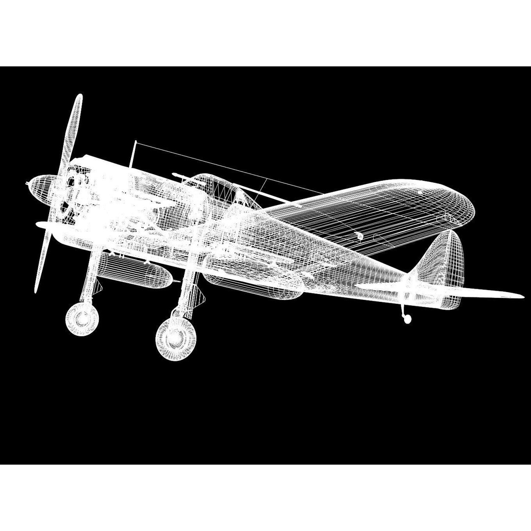 Ki-43 Hayabusa 3D Model – High Poly Military Aircraft, FBX
