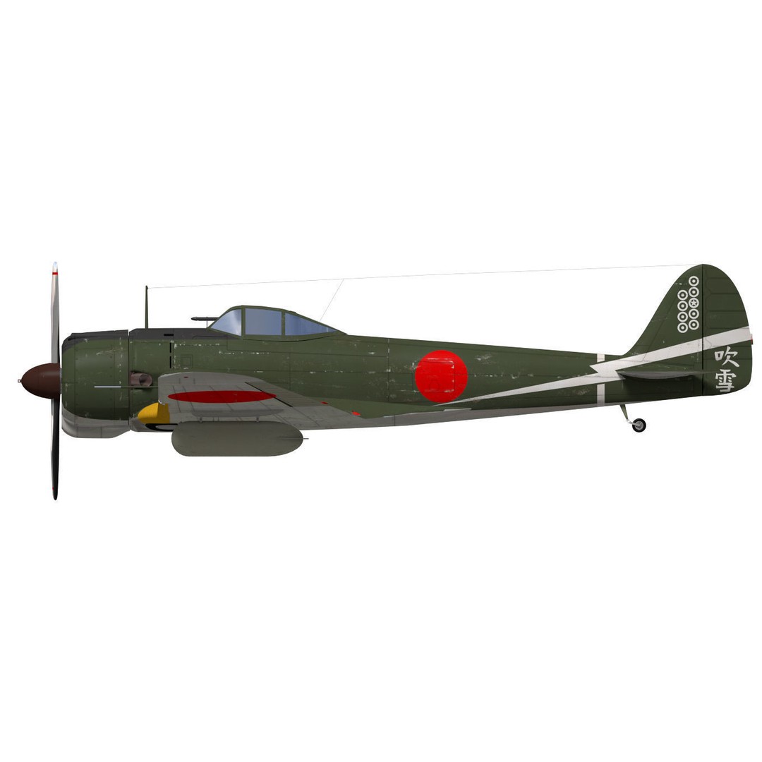 Ki-43 Hayabusa 3D Model – High Poly Military Aircraft, FBX - View 10