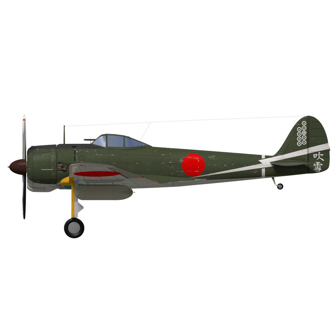 Ki-43 Hayabusa 3D Model – High Poly Military Aircraft, FBX - View 11