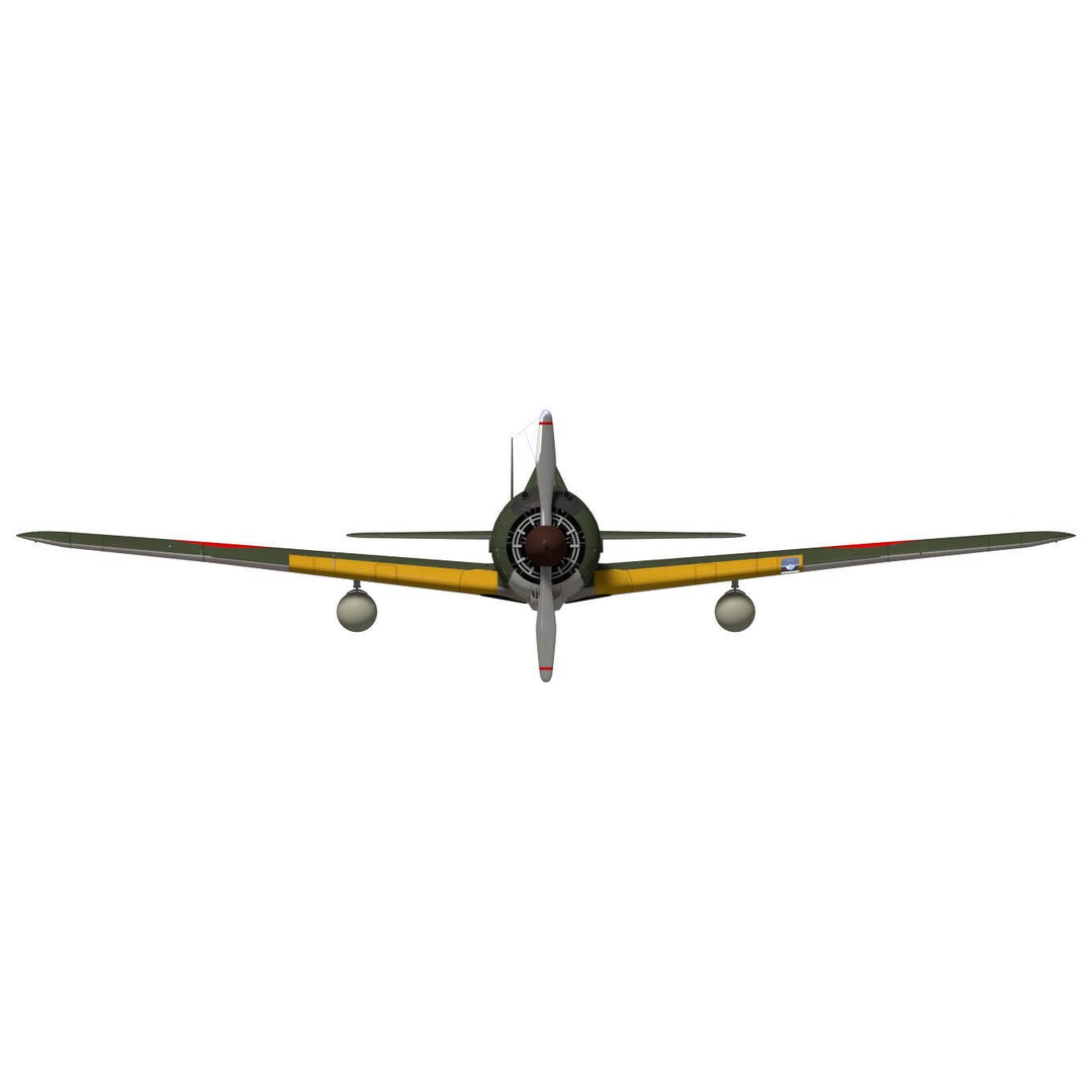 Ki-43 Hayabusa 3D Model – High Poly Military Aircraft, FBX - View 12