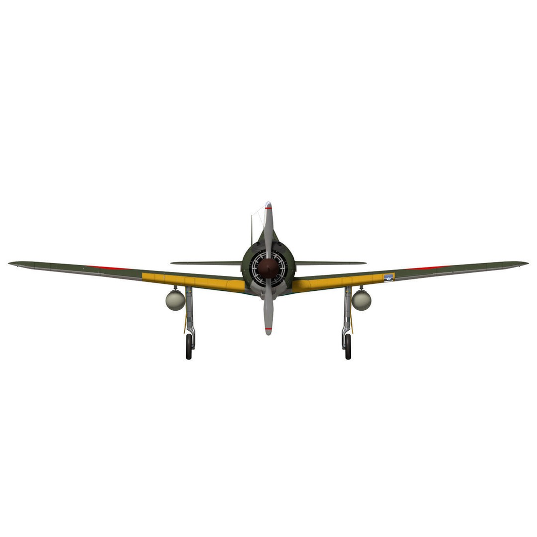 Ki-43 Hayabusa 3D Model – High Poly Military Aircraft, FBX - View 13