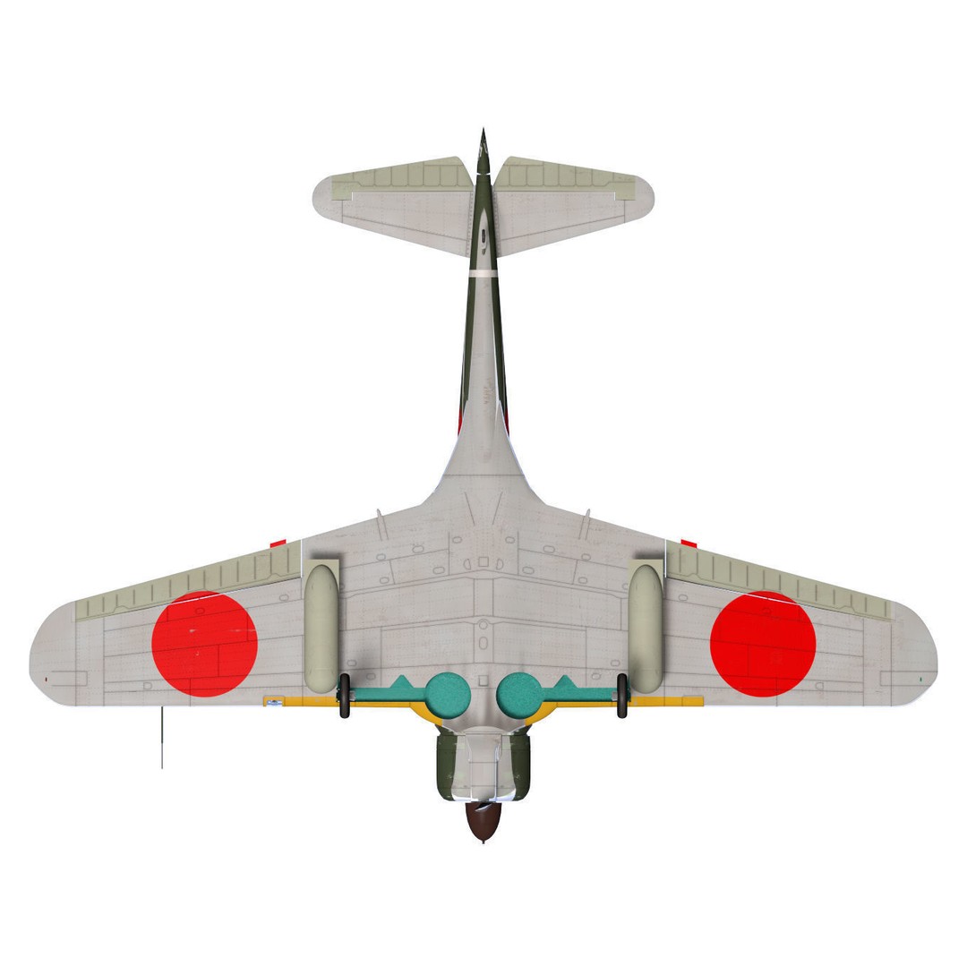 Ki-43 Hayabusa 3D Model – High Poly Military Aircraft, FBX - View 16
