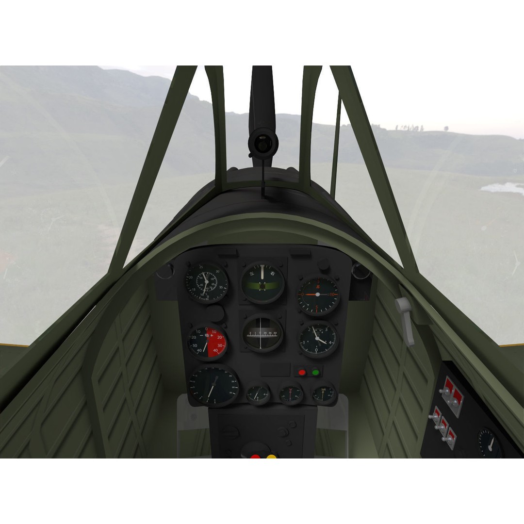 Ki-43 Hayabusa 3D Model – High Poly Military Aircraft, FBX - View 17