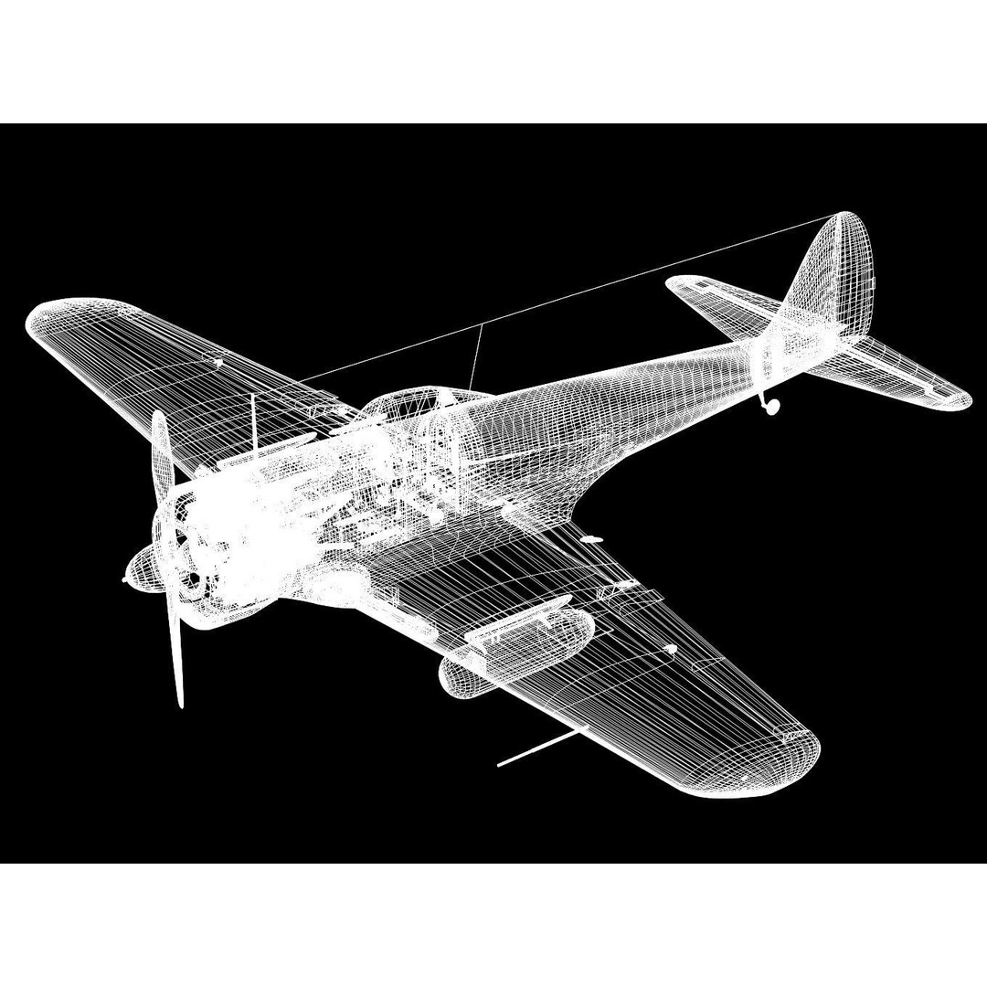 Ki-43 Hayabusa 3D Model – High Poly Military Aircraft, FBX - View 18