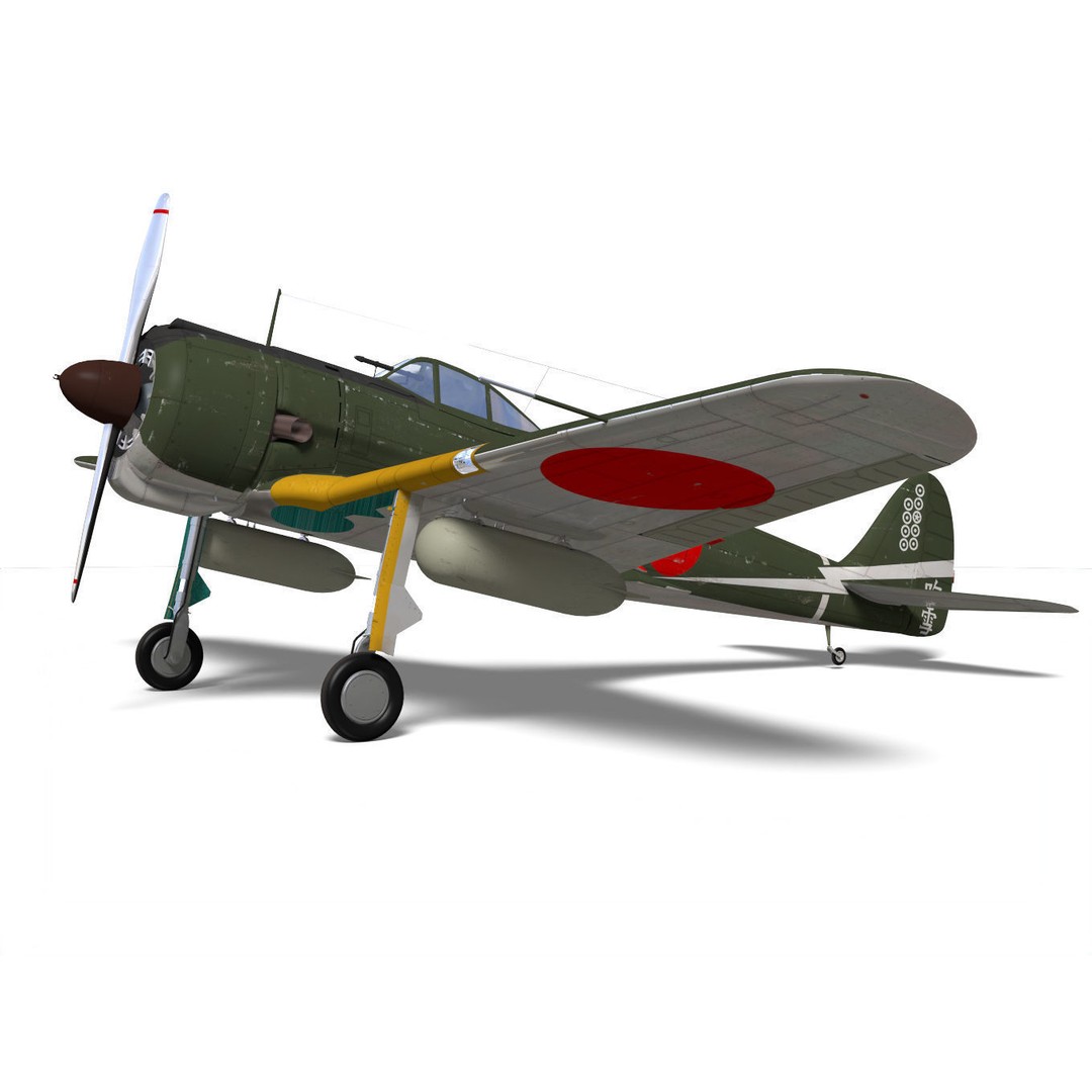 Ki-43 Hayabusa 3D Model – High Poly Military Aircraft, FBX - View 7