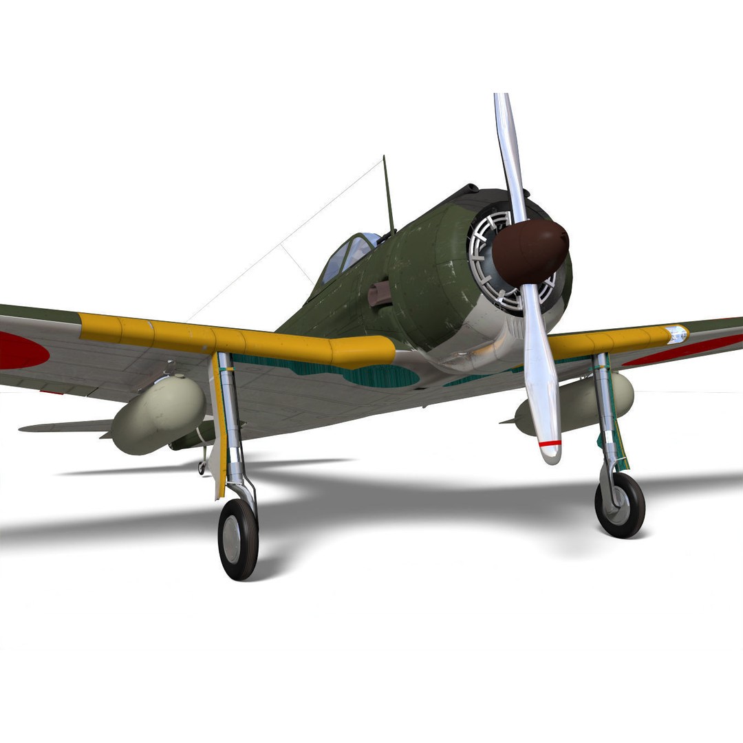 Ki-43 Hayabusa 3D Model – High Poly Military Aircraft, FBX - View 9