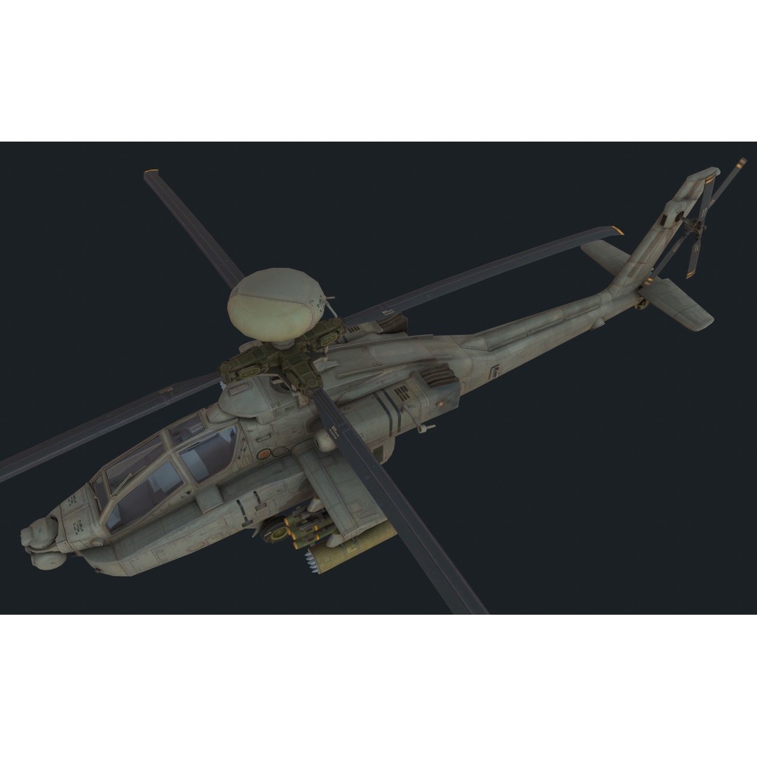 Helicopter 3D Model – Low Poly Military Aircraft Pack, FBX - View 10