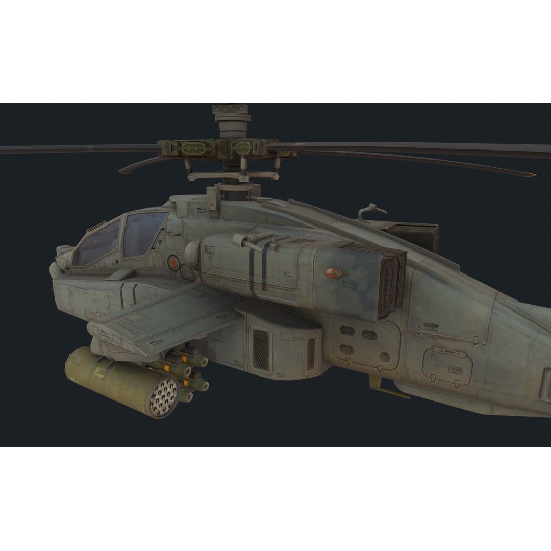 Helicopter 3D Model – Low Poly Military Aircraft Pack, FBX - View 11