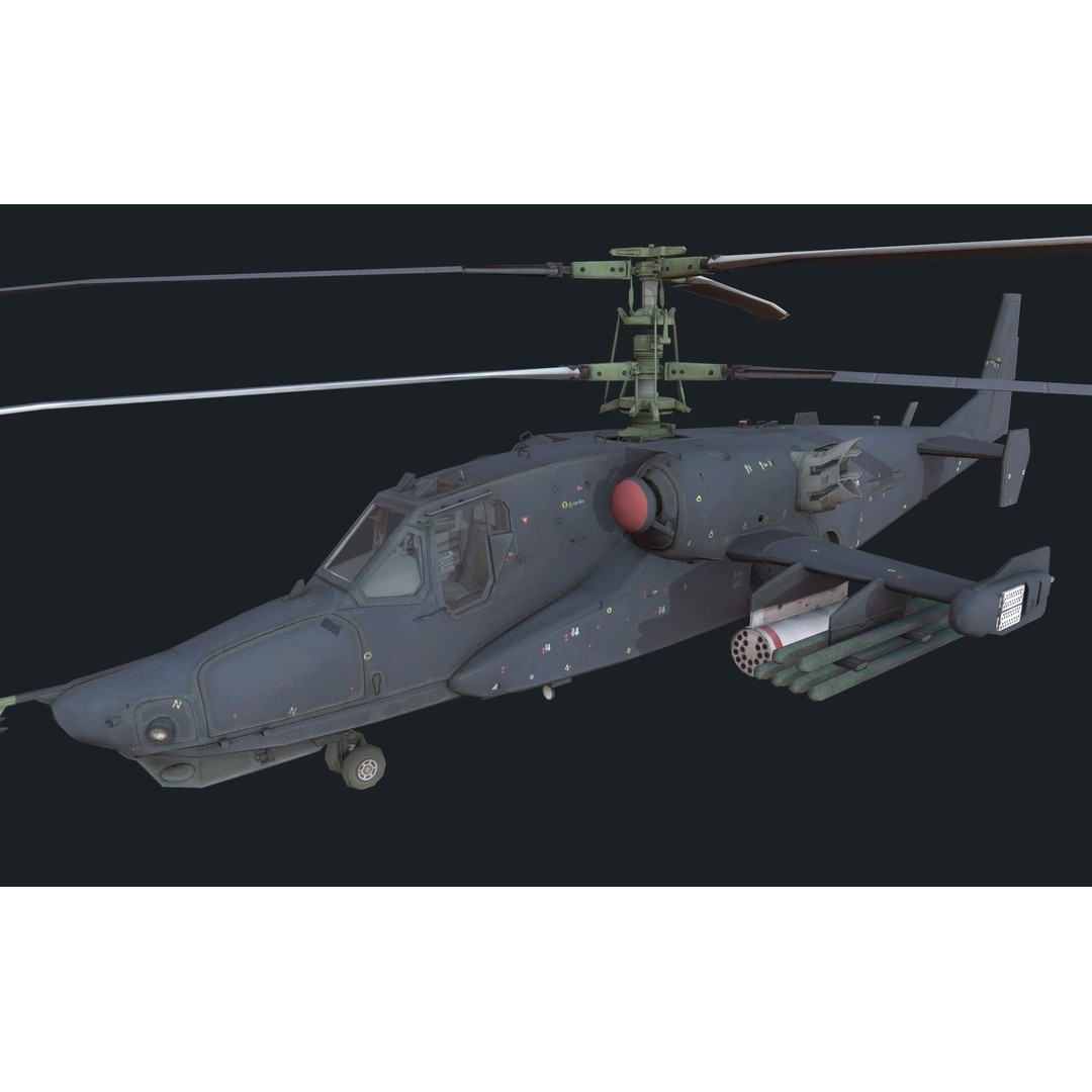 Helicopter 3D Model – Low Poly Military Aircraft Pack, FBX - View 13