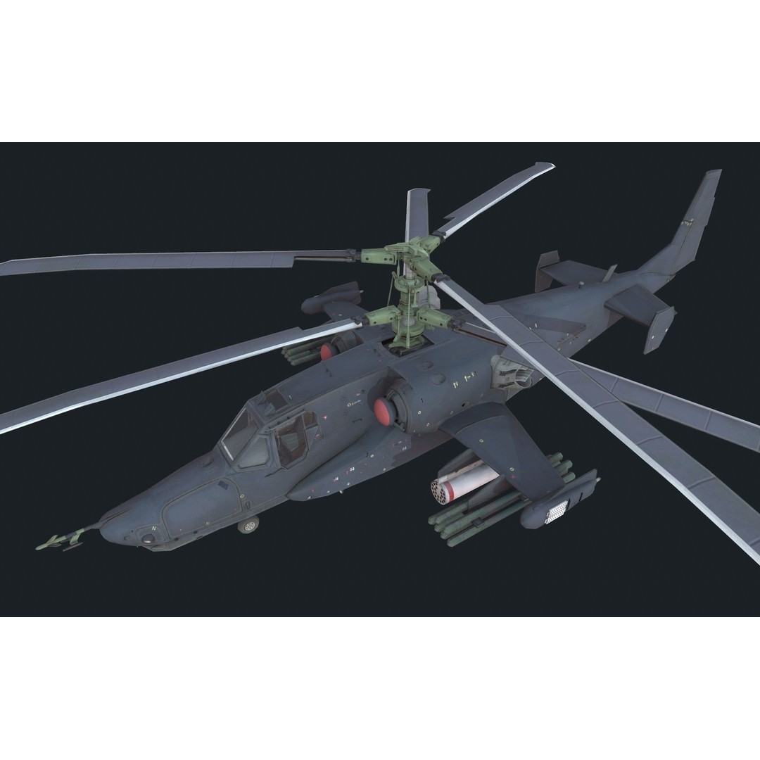 Helicopter 3D Model – Low Poly Military Aircraft Pack, FBX - View 14