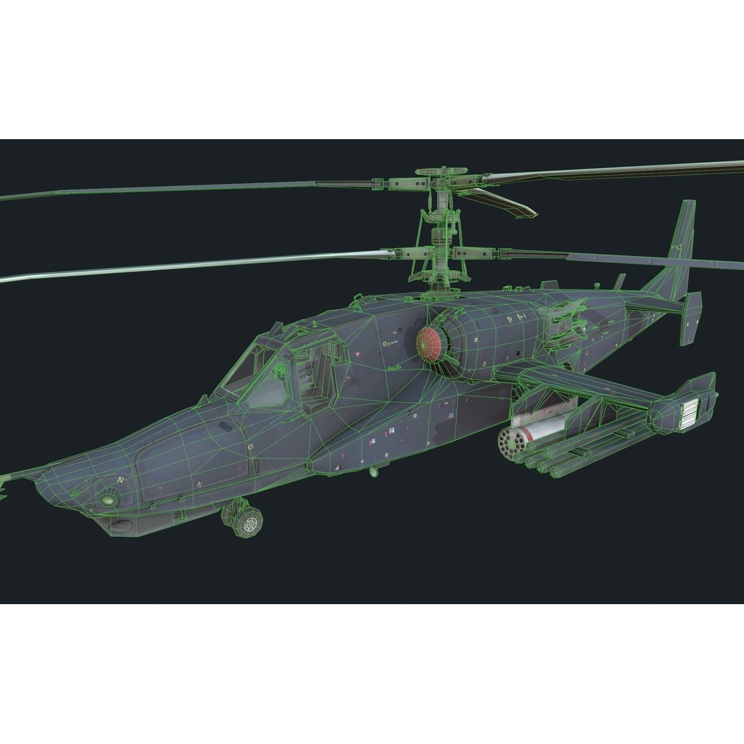 Helicopter 3D Model – Low Poly Military Aircraft Pack, FBX - View 17