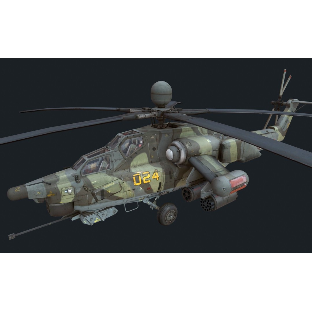 Helicopter 3D Model – Low Poly Military Aircraft Pack, FBX - View 18