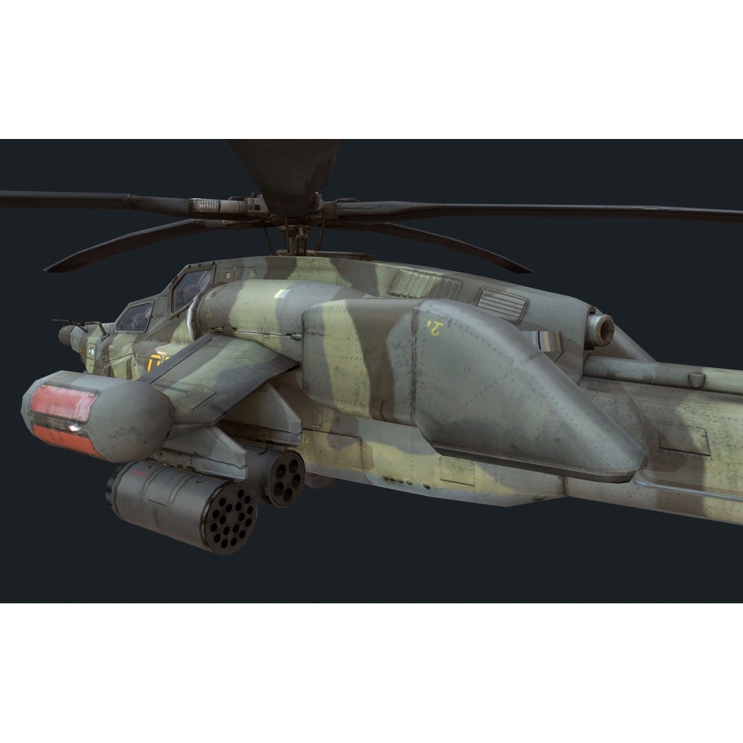 Helicopter 3D Model – Low Poly Military Aircraft Pack, FBX - View 20