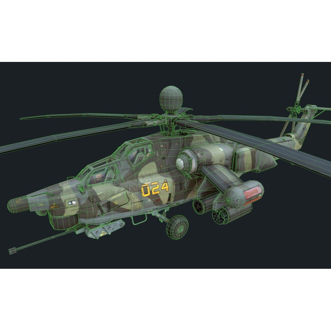 Helicopter 3D Model – Low Poly Military Aircraft Pack, FBX - View 22