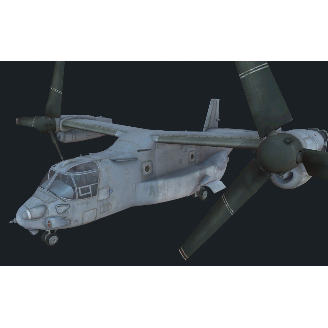 Helicopter 3D Model – Low Poly Military Aircraft Pack, FBX - View 23