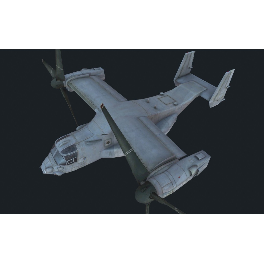 Helicopter 3D Model – Low Poly Military Aircraft Pack, FBX - View 24