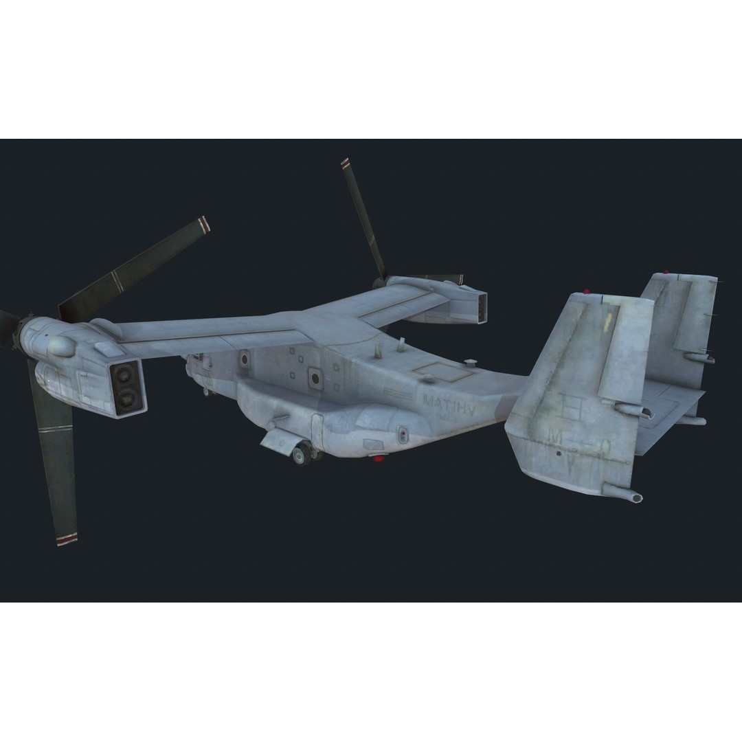 Helicopter 3D Model – Low Poly Military Aircraft Pack, FBX - View 25