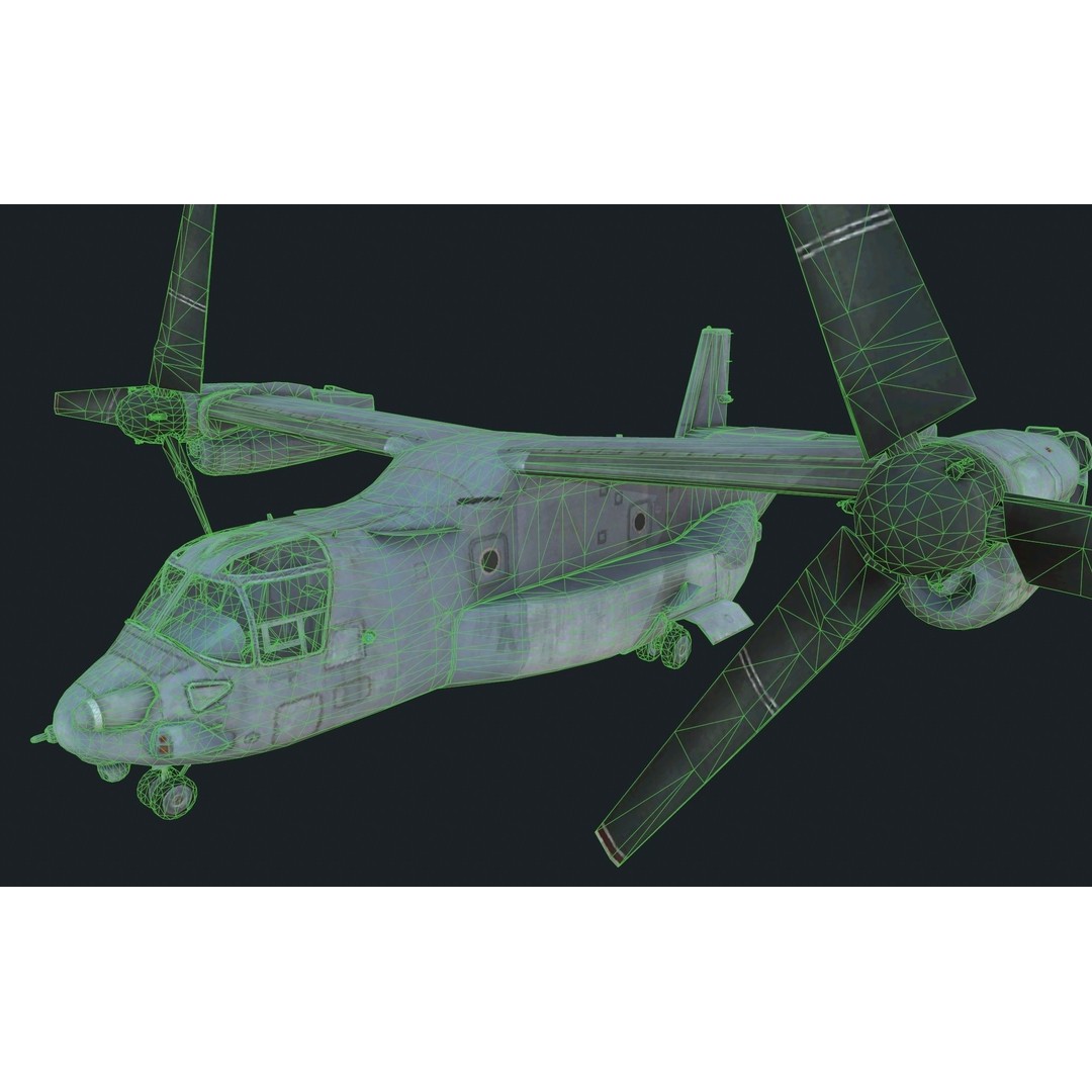 Helicopter 3D Model – Low Poly Military Aircraft Pack, FBX - View 27