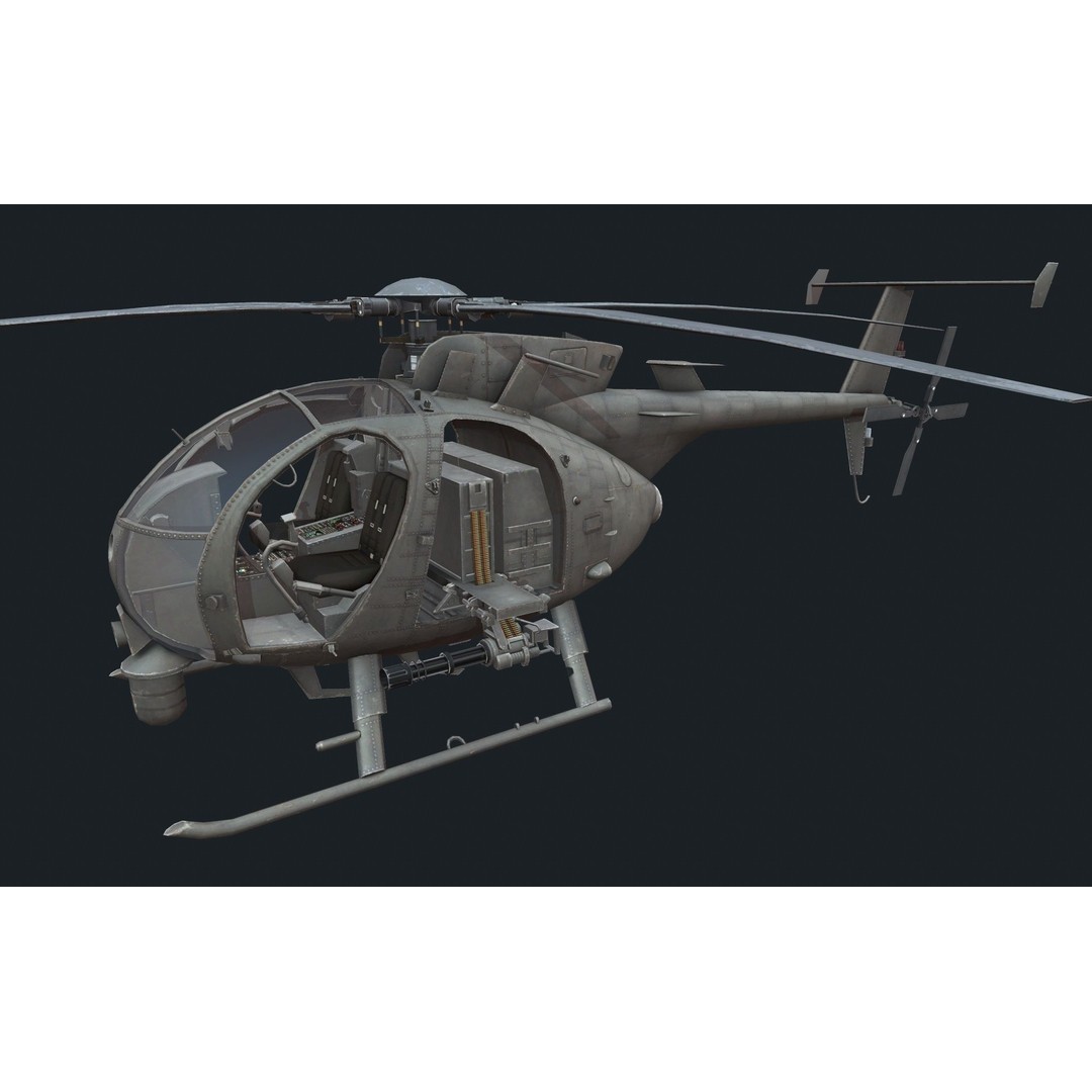 Helicopter 3D Model – Low Poly Military Aircraft Pack, FBX - View 3