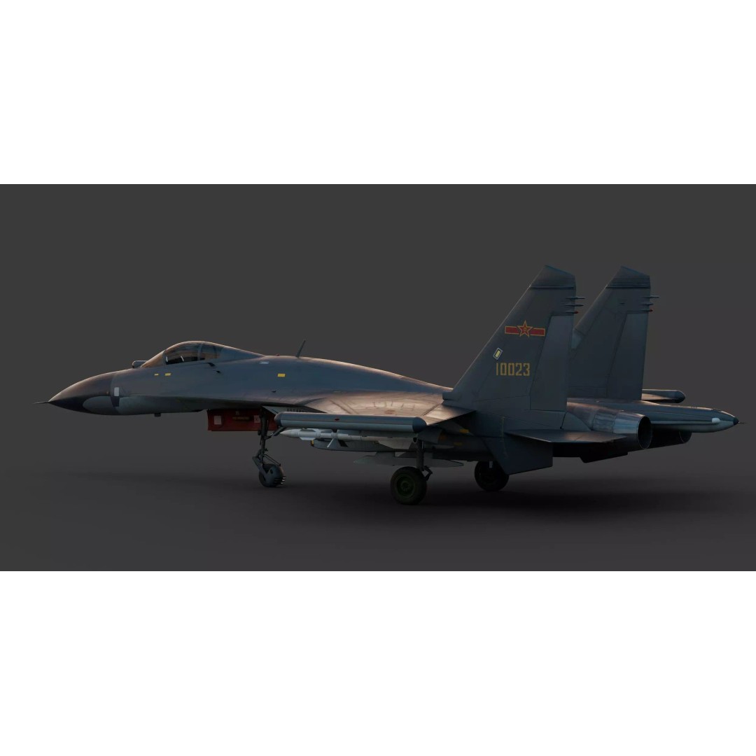Shenyang J-11 Yinglong 3D Model – PBR Aircraft Asset, FBX, Blender - View 11
