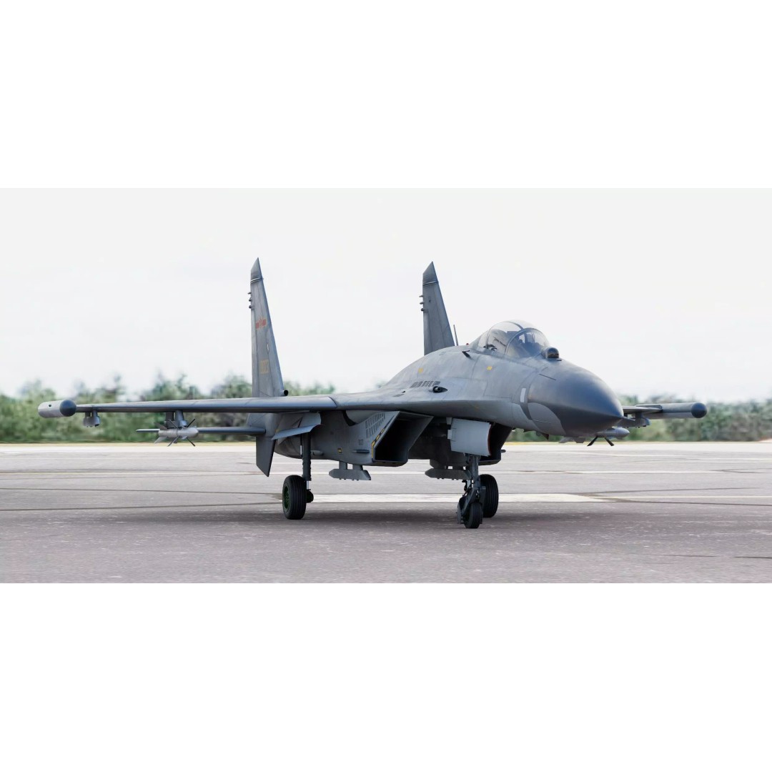 Shenyang J-11 Yinglong 3D Model – PBR Aircraft Asset, FBX, Blender - View 3
