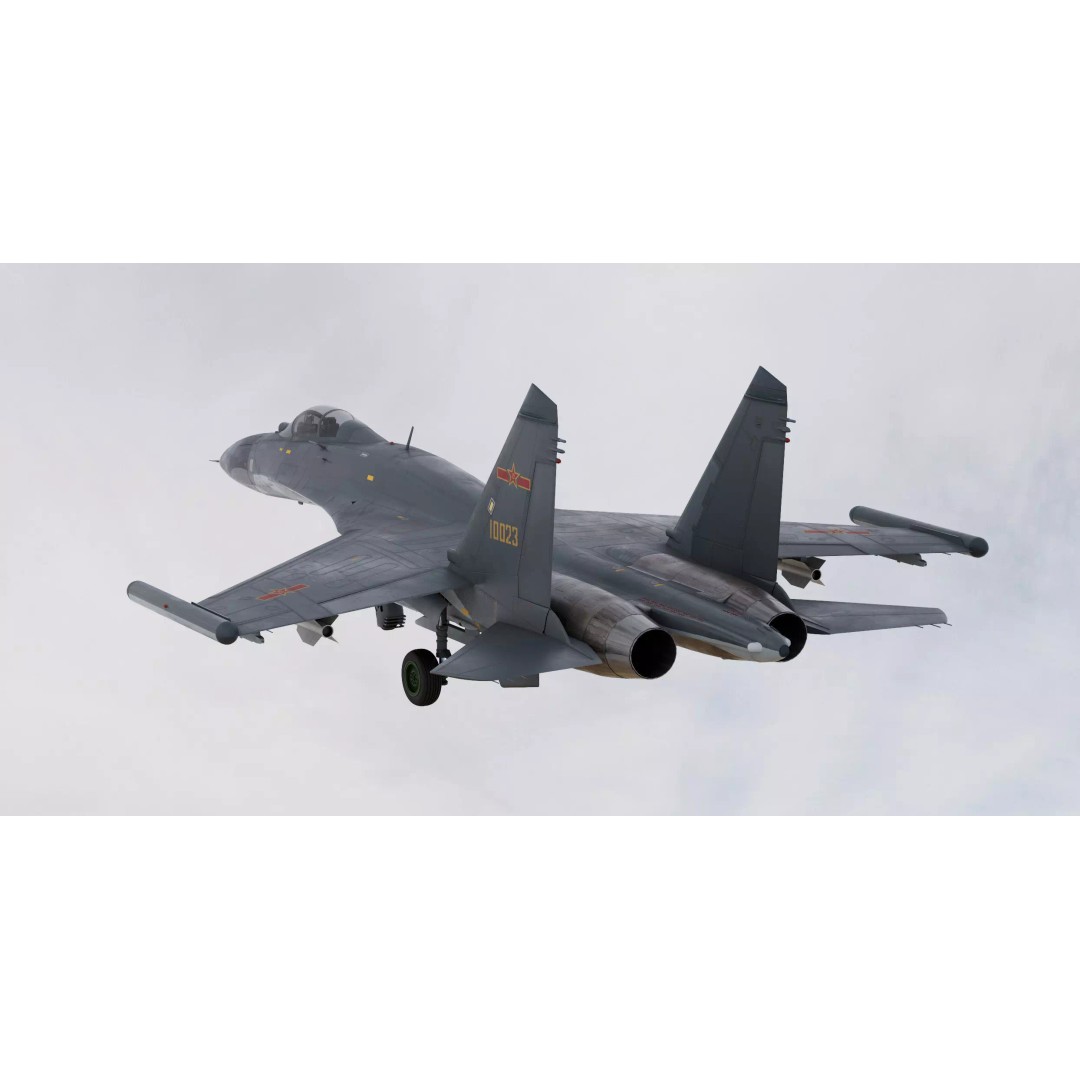 Shenyang J-11 Yinglong 3D Model – PBR Aircraft Asset, FBX, Blender - View 4