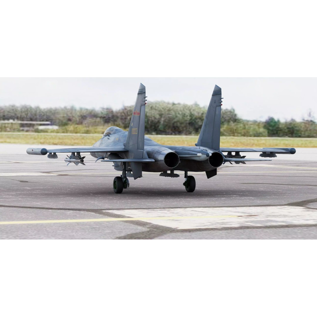 Shenyang J-11 Yinglong 3D Model – PBR Aircraft Asset, FBX, Blender - View 7