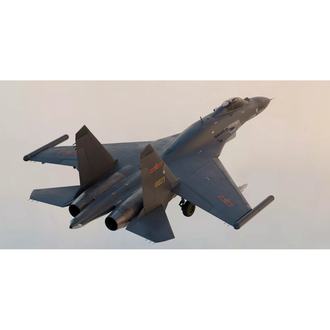 Shenyang J-11 Yinglong 3D Model – PBR Aircraft Asset, FBX, Blender - View 8