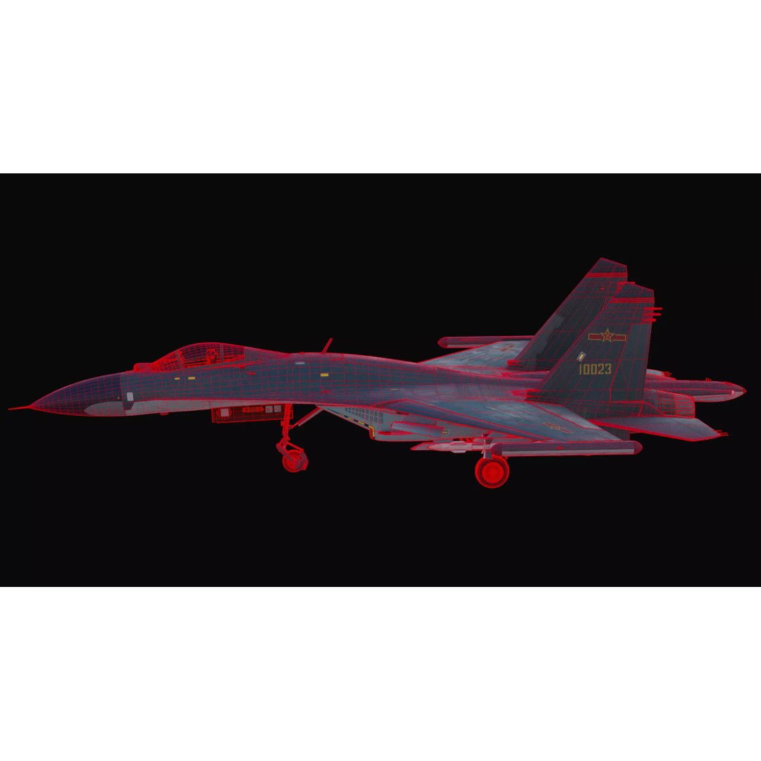 Shenyang J-11 Yinglong 3D Model – PBR Aircraft Asset, FBX, Blender - View 9