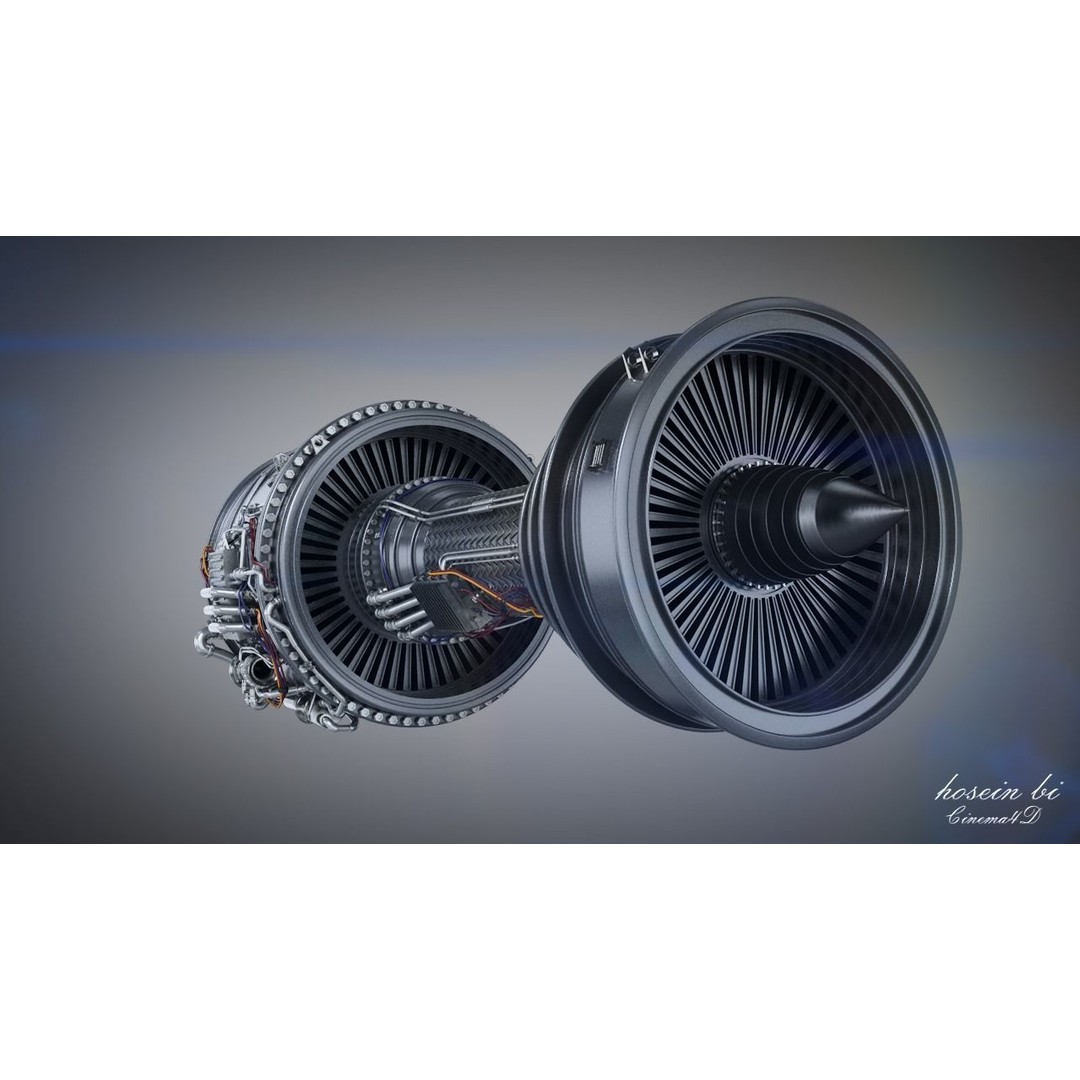 Boeing Jet Engine 3D Model – High Detail Aircraft Asset, FBX & OBJ - View 11