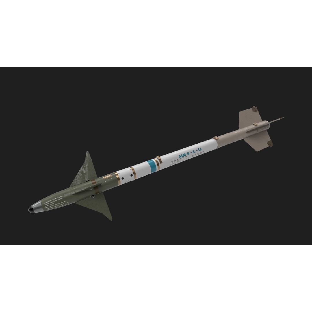 Aim9 Sidewinder 3D Model – Low Poly Game Ready Missile, FBX