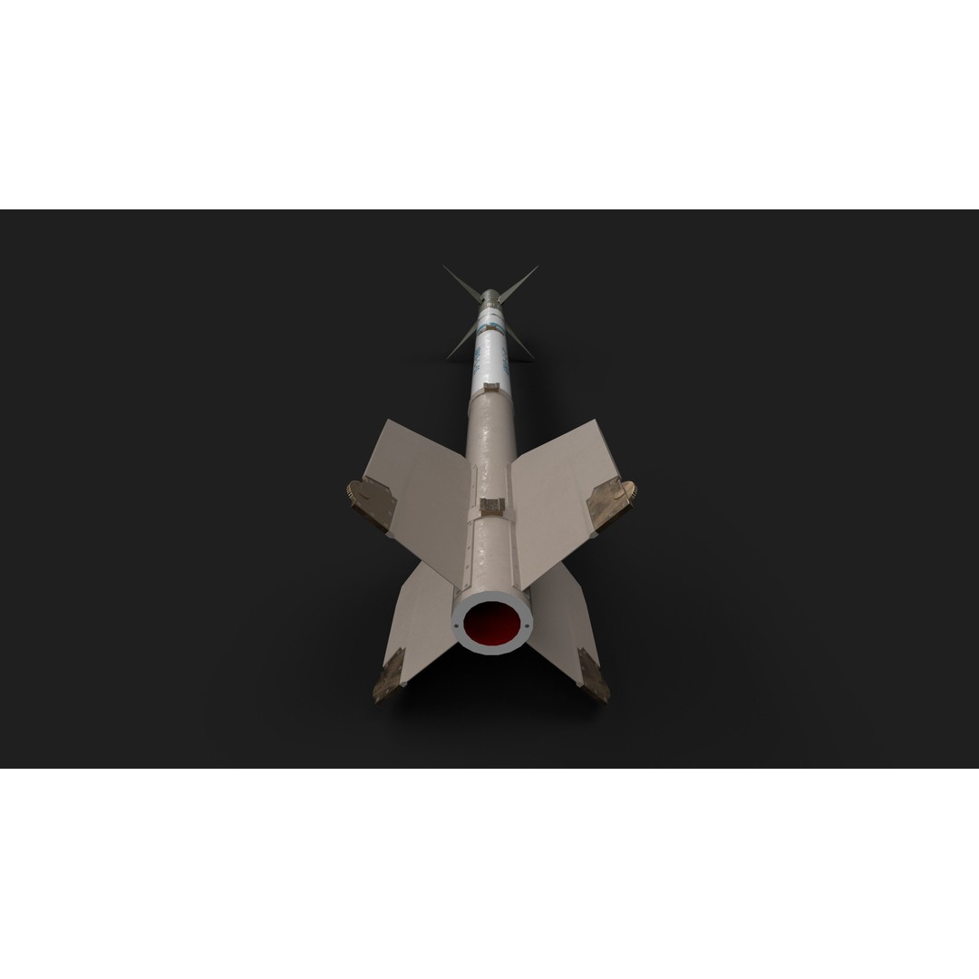 Aim9 Sidewinder 3D Model – Low Poly Game Ready Missile, FBX - View 13