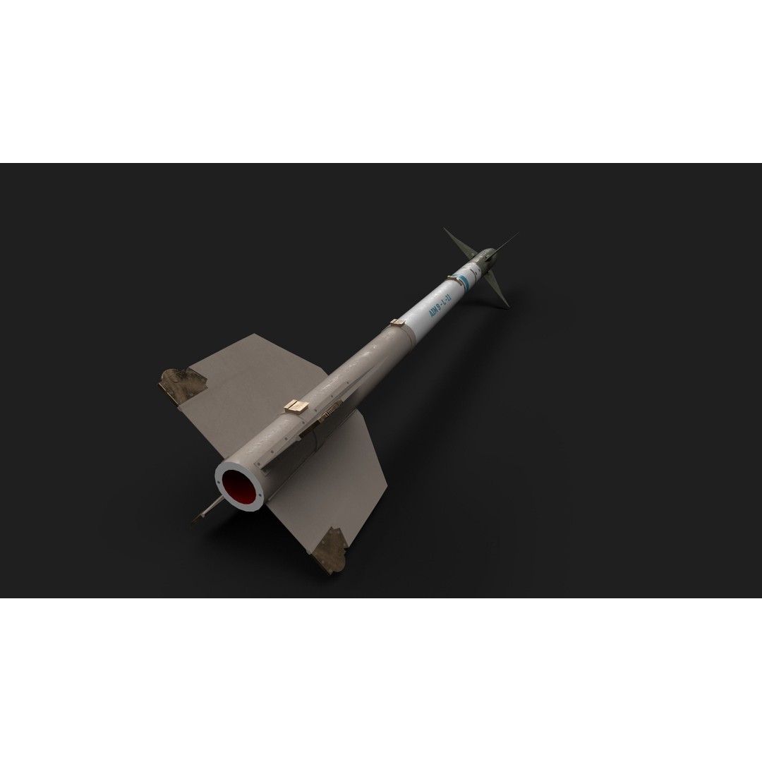 Aim9 Sidewinder 3D Model – Low Poly Game Ready Missile, FBX - View 14