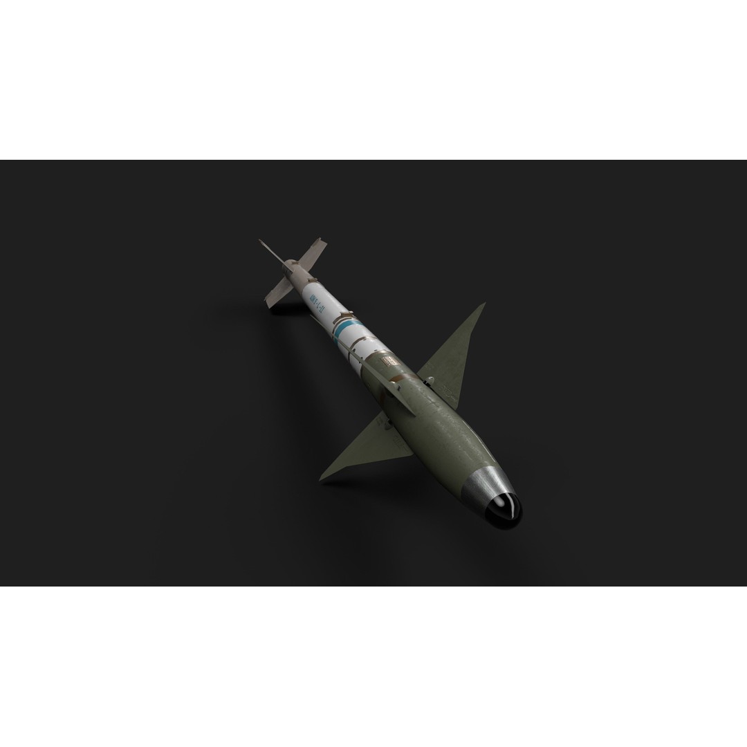 Aim9 Sidewinder 3D Model – Low Poly Game Ready Missile, FBX - View 21