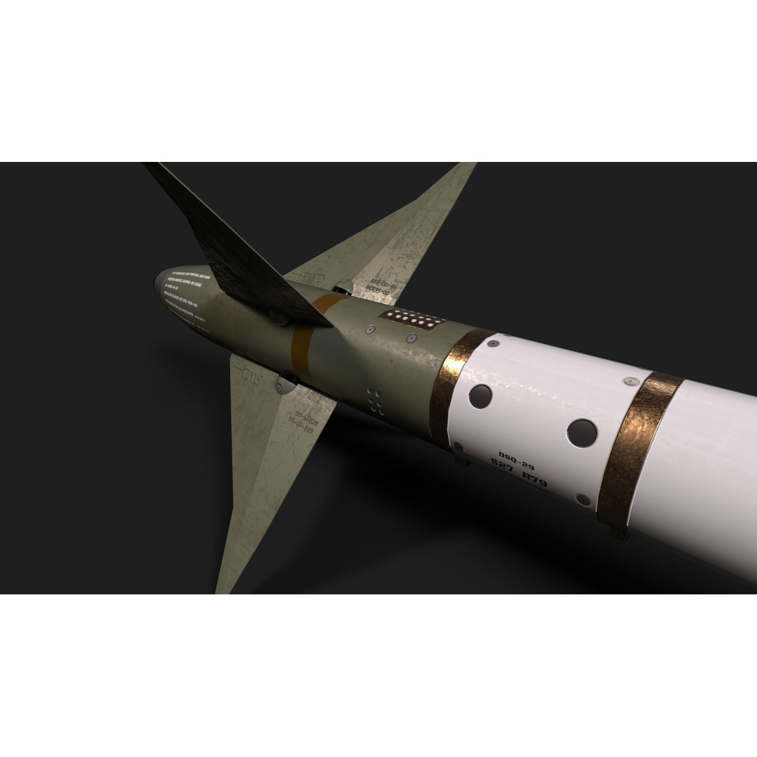 Aim9 Sidewinder 3D Model – Low Poly Game Ready Missile, FBX - View 25
