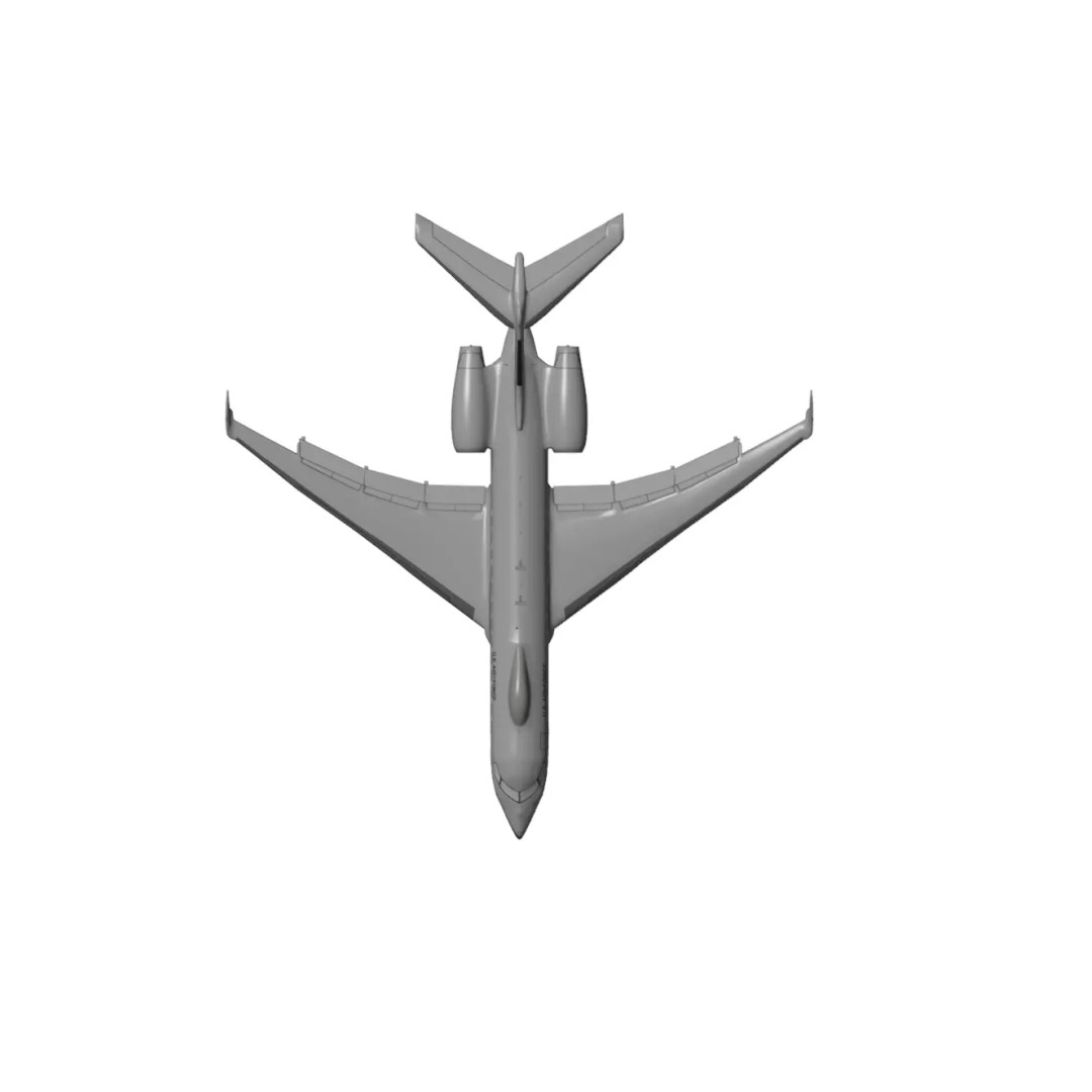 BOMBARDIER E-11A 3D Model – Low Poly Military Aircraft, FBX & OBJ - View 10