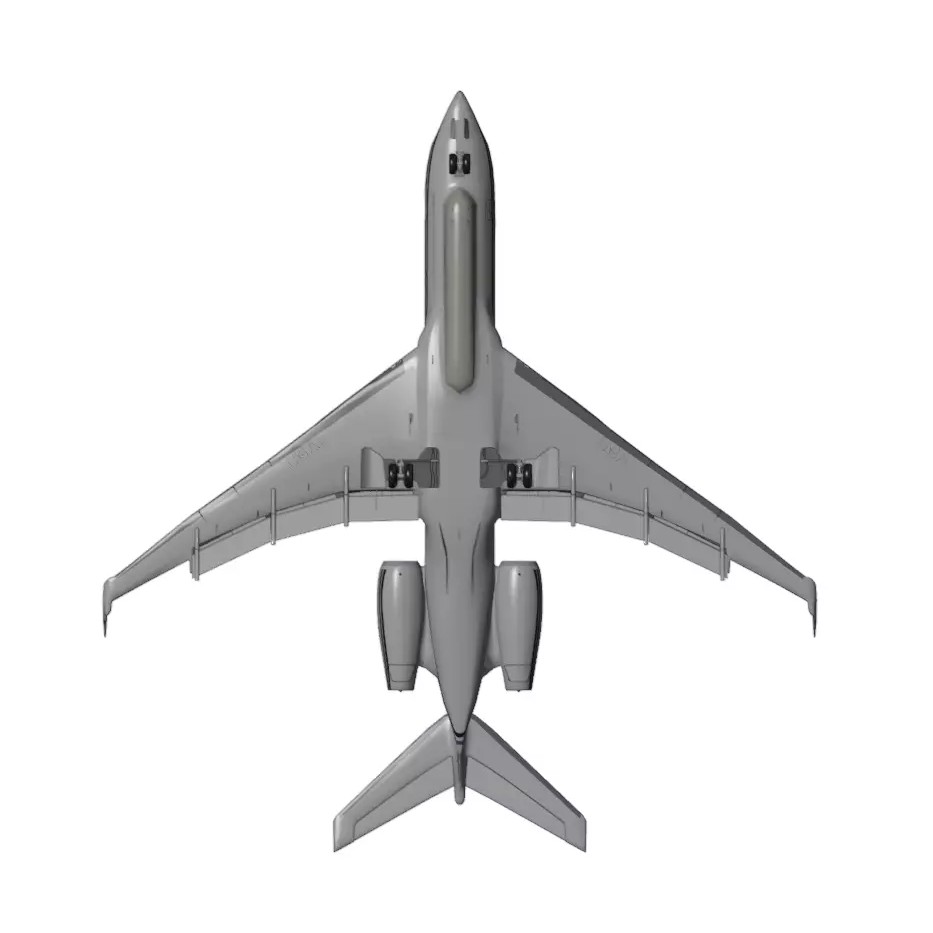 BOMBARDIER E-11A 3D Model – Low Poly Military Aircraft, FBX & OBJ - View 11