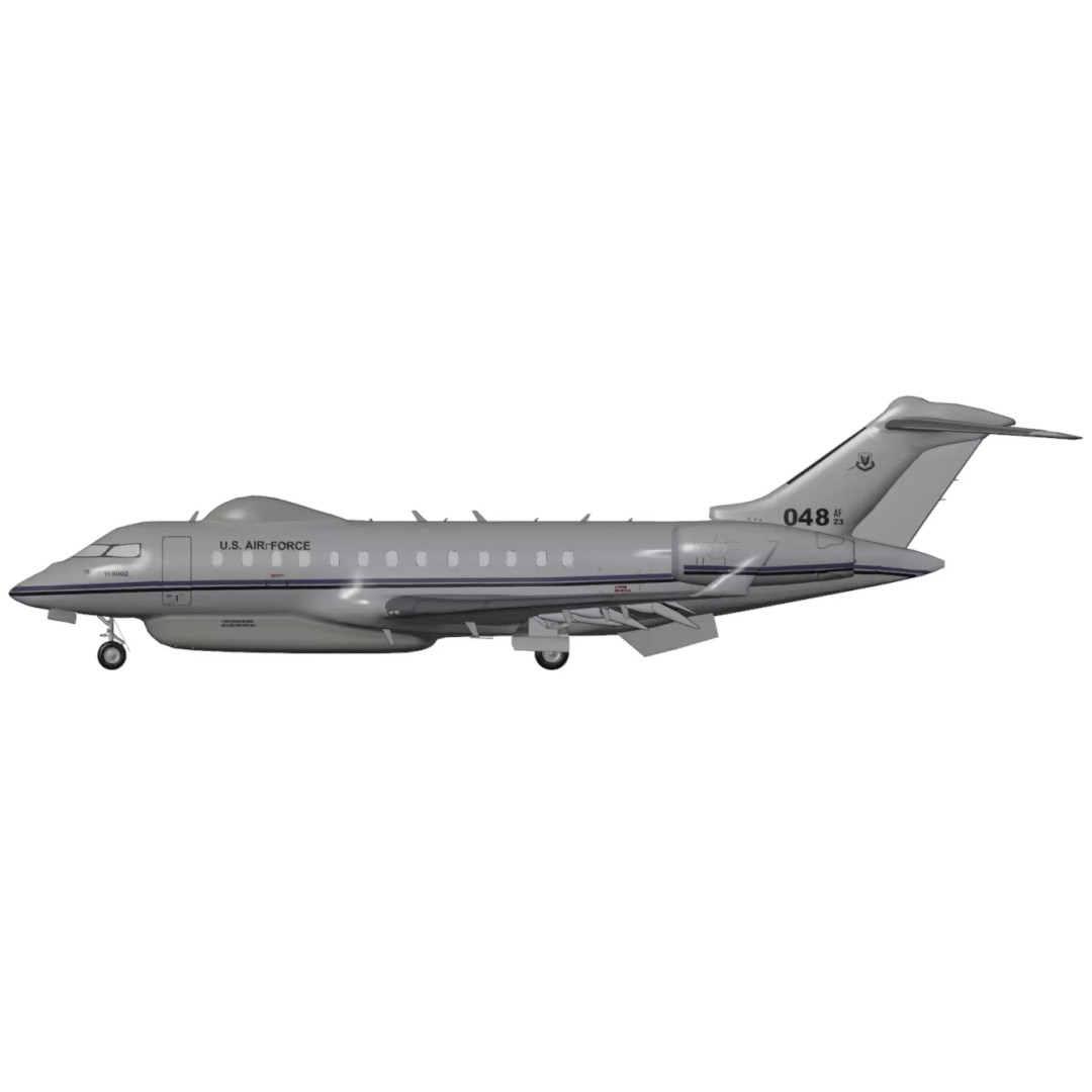 BOMBARDIER E-11A 3D Model – Low Poly Military Aircraft, FBX & OBJ - View 12