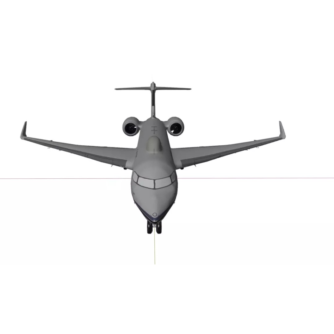 BOMBARDIER E-11A 3D Model – Low Poly Military Aircraft, FBX & OBJ - View 17