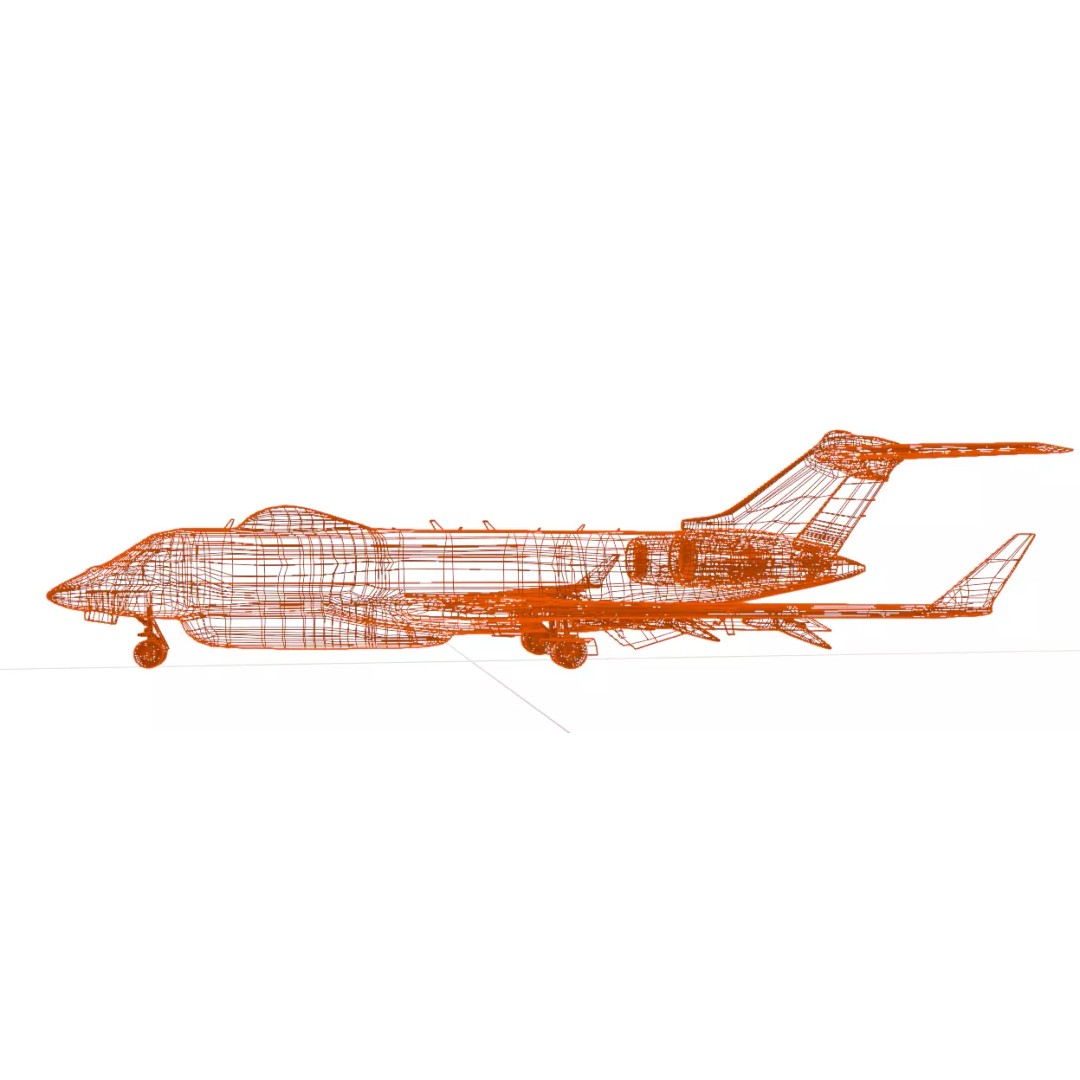 BOMBARDIER E-11A 3D Model – Low Poly Military Aircraft, FBX & OBJ - View 24