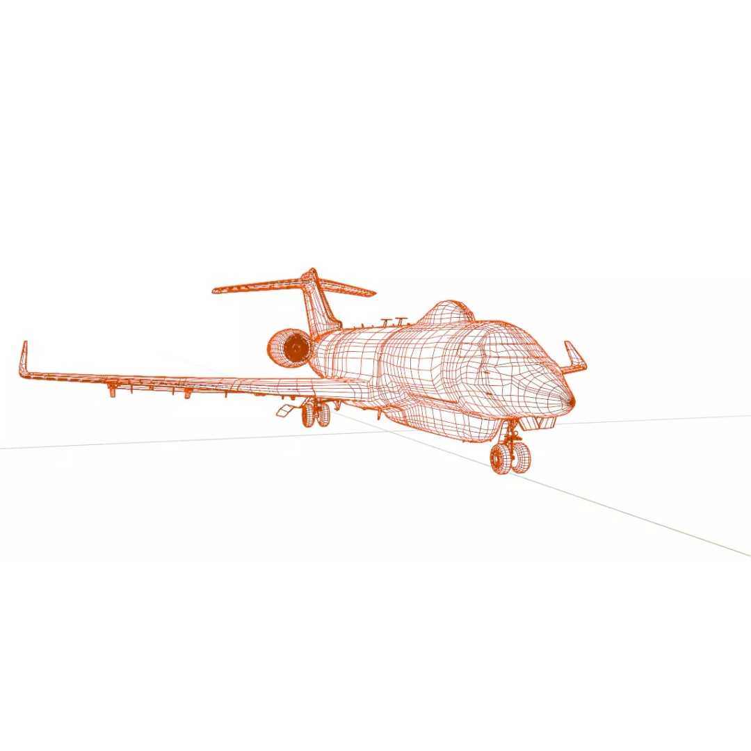 BOMBARDIER E-11A 3D Model – Low Poly Military Aircraft, FBX & OBJ - View 26