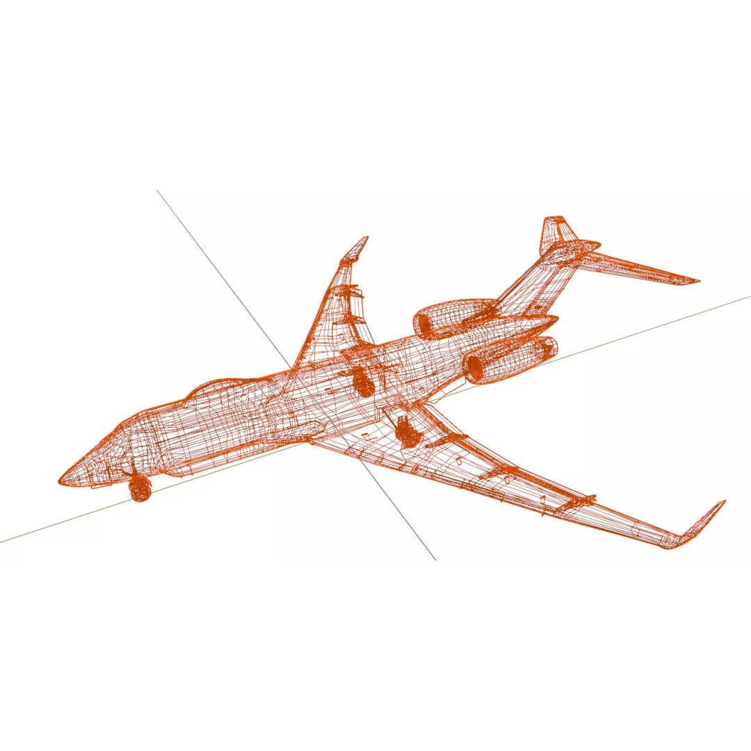 BOMBARDIER E-11A 3D Model – Low Poly Military Aircraft, FBX & OBJ - View 27