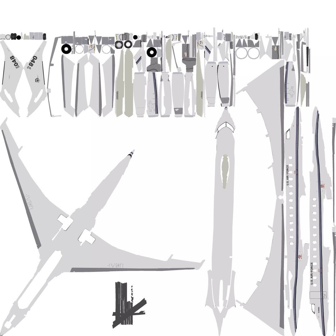 BOMBARDIER E-11A 3D Model – Low Poly Military Aircraft, FBX & OBJ - View 33