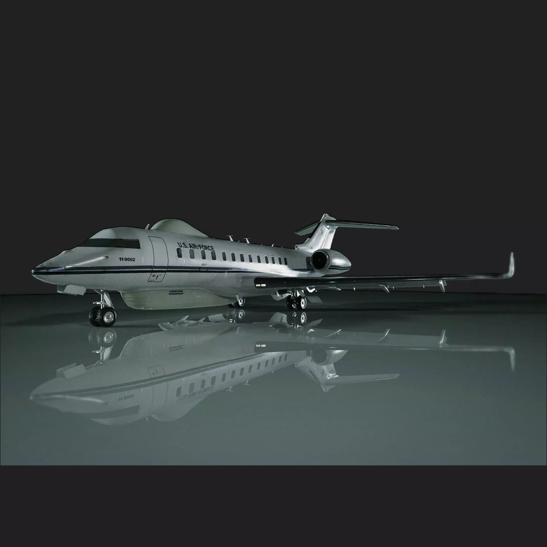 BOMBARDIER E-11A 3D Model – Low Poly Military Aircraft, FBX & OBJ - View 4