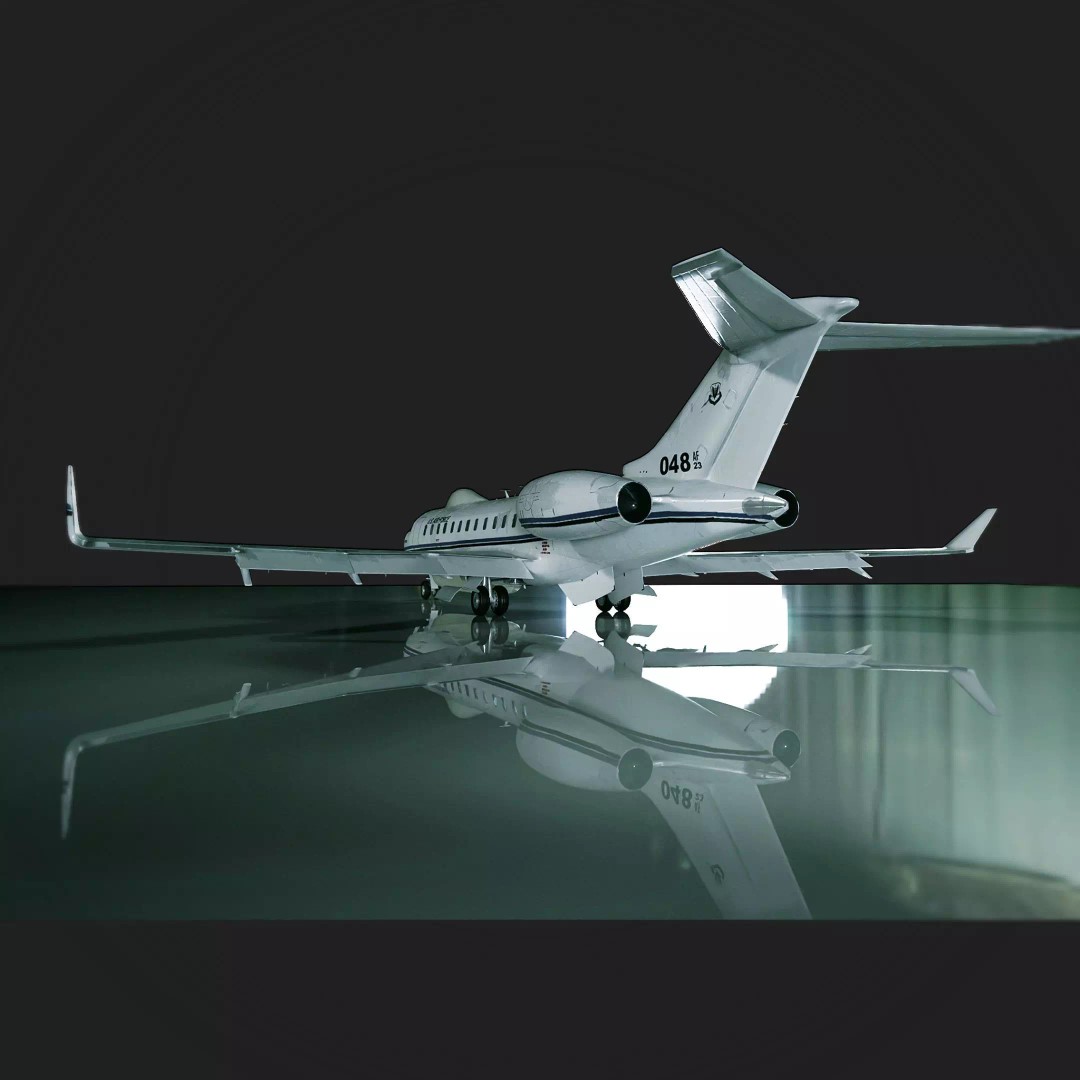 BOMBARDIER E-11A 3D Model – Low Poly Military Aircraft, FBX & OBJ - View 5