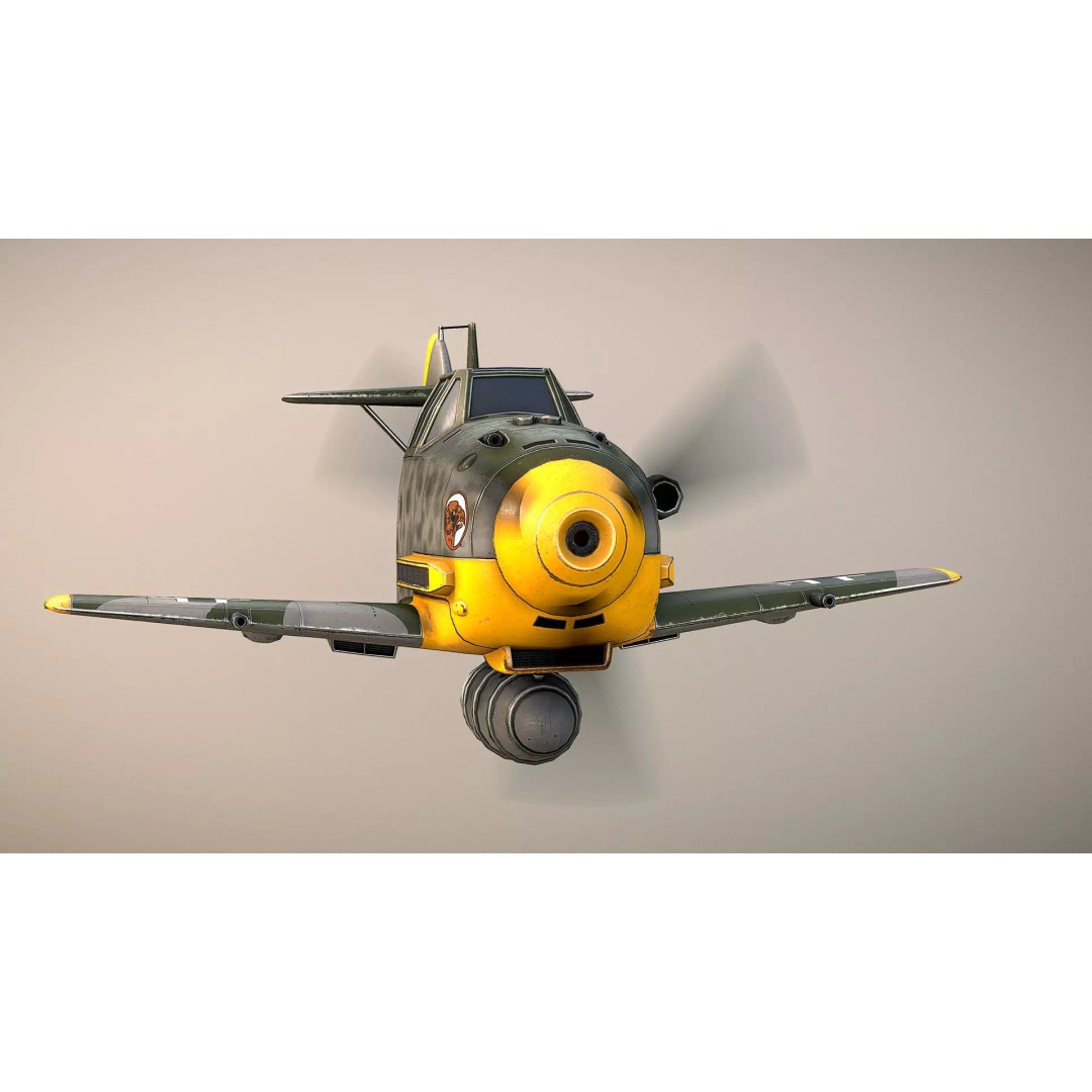 Messerschmitt Bf-109 3D Model – Toon Low Poly Game Asset, FBX - View 10