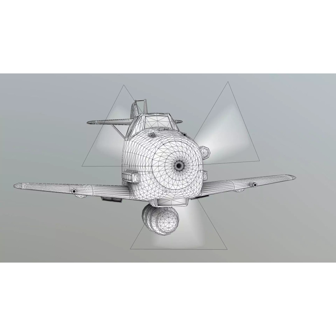 Messerschmitt Bf-109 3D Model – Toon Low Poly Game Asset, FBX - View 11